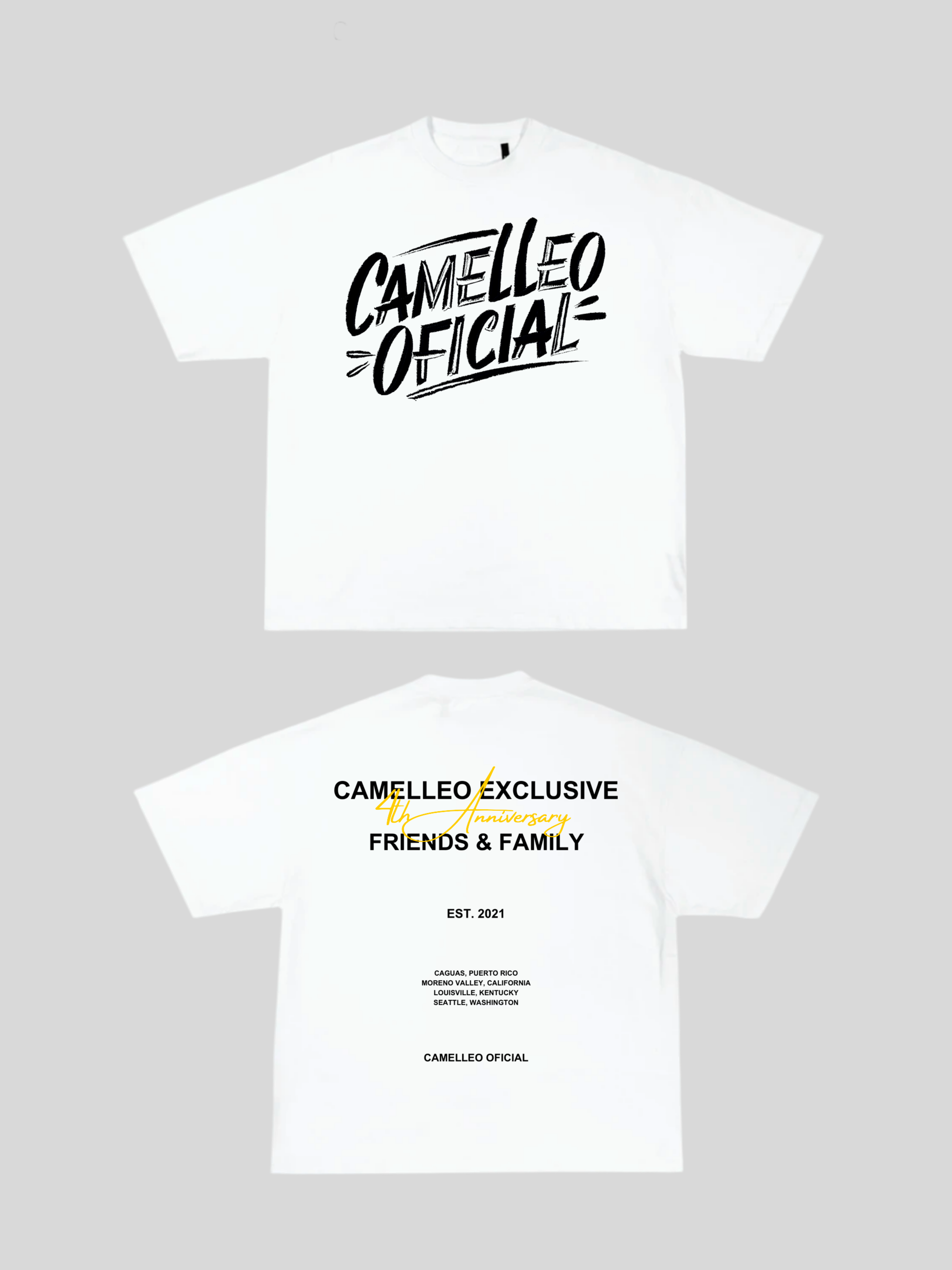 CAMELLEO 4TH ANNIVERSARY TEE (WHITE)