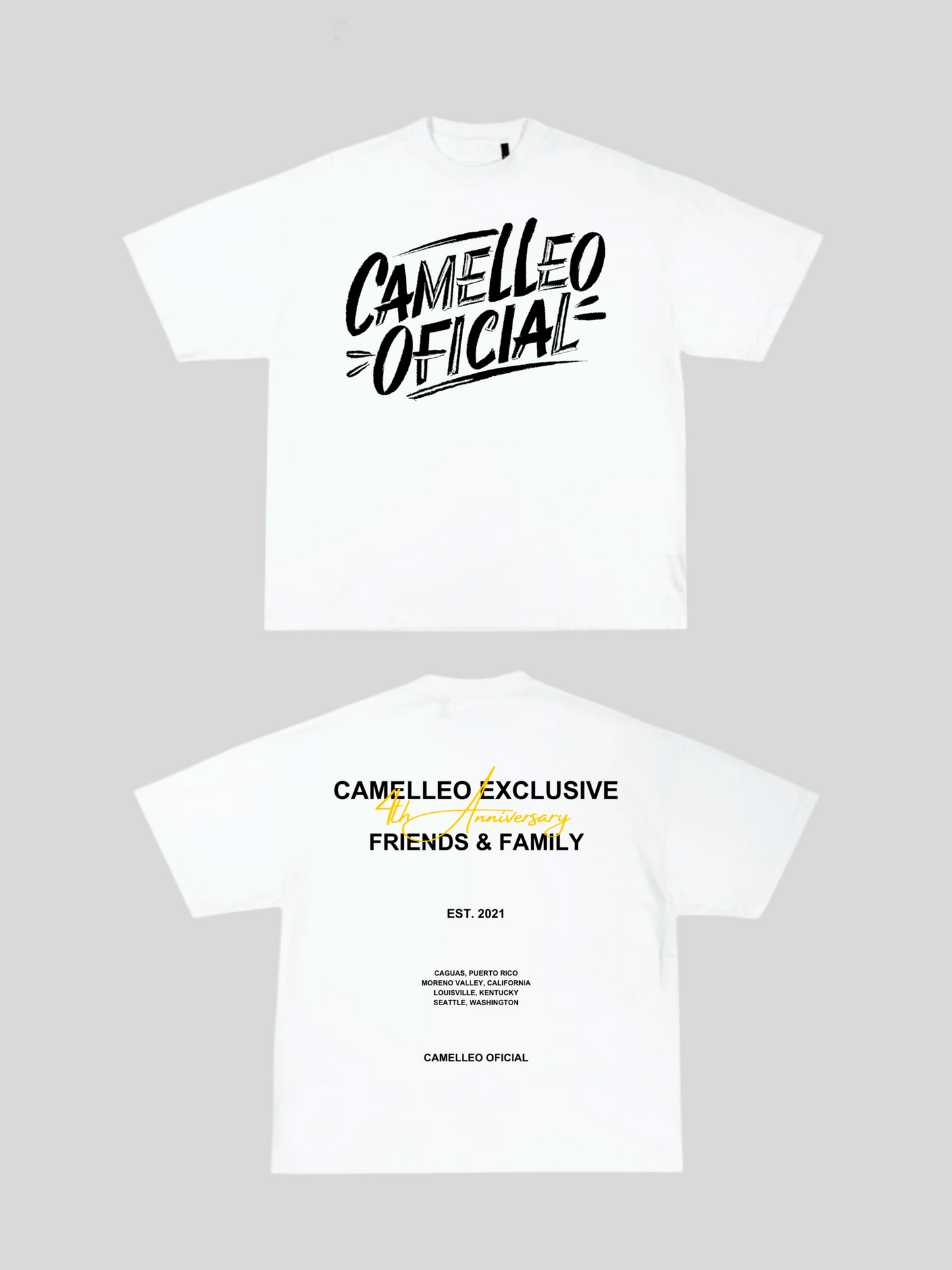 CAMELLEO 4TH ANNIVERSARY TEE (WHITE)
